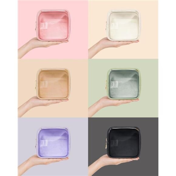 Clear Makeup Bag Mini Transparent Cosmetic Pouch Travel Toiletry Organizer Women - Picture 6 of 7
